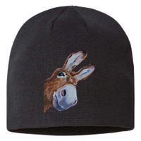 Peachbruh Funny Donkey Art Donkey Head Smile Eagerly Donkey Sustainable Beanie