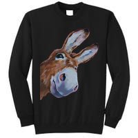 Peachbruh Funny Donkey Art Donkey Head Smile Eagerly Donkey Tall Sweatshirt