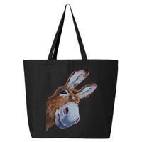Peachbruh Funny Donkey Art Donkey Head Smile Eagerly Donkey 25L Jumbo Tote