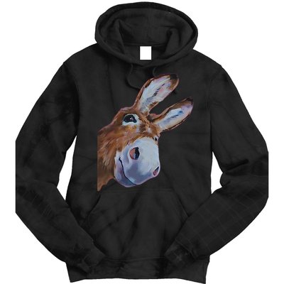 Peachbruh Funny Donkey Art Donkey Head Smile Eagerly Donkey Tie Dye Hoodie
