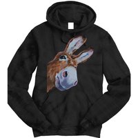 Peachbruh Funny Donkey Art Donkey Head Smile Eagerly Donkey Tie Dye Hoodie