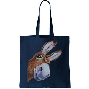 Peachbruh Funny Donkey Art Donkey Head Smile Eagerly Donkey Tote Bag