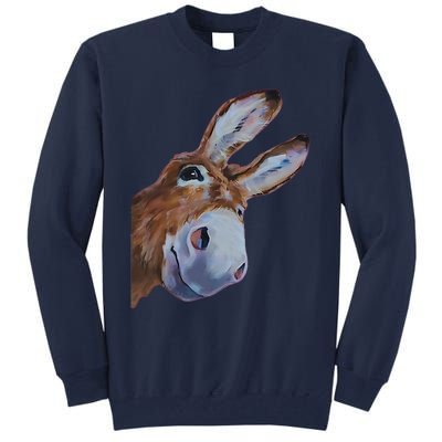 Peachbruh Funny Donkey Art Donkey Head Smile Eagerly Donkey Tall Sweatshirt