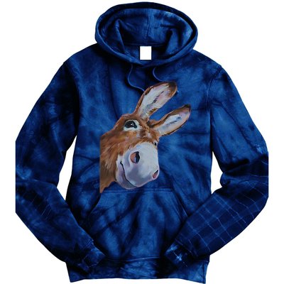 Peachbruh Funny Donkey Art Donkey Head Smile Eagerly Donkey Tie Dye Hoodie