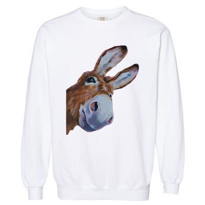 Peachbruh Funny Donkey Art Donkey Head Smile Eagerly Donkey Garment-Dyed Sweatshirt