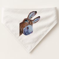 Peachbruh Funny Donkey Art Donkey Head Smile Eagerly Donkey USA-Made Doggie Bandana