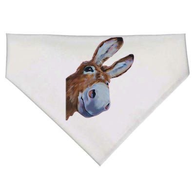 Peachbruh Funny Donkey Art Donkey Head Smile Eagerly Donkey USA-Made Doggie Bandana