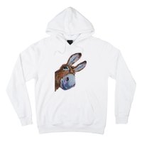 Peachbruh Funny Donkey Art Donkey Head Smile Eagerly Donkey Hoodie