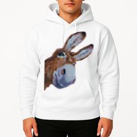 Peachbruh Funny Donkey Art Donkey Head Smile Eagerly Donkey Hoodie