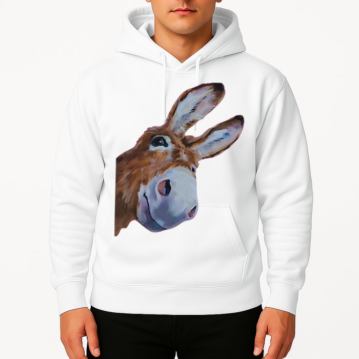 Peachbruh Funny Donkey Art Donkey Head Smile Eagerly Donkey Hoodie