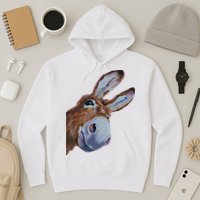Peachbruh Funny Donkey Art Donkey Head Smile Eagerly Donkey Hoodie