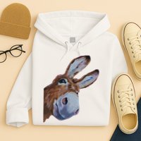Peachbruh Funny Donkey Art Donkey Head Smile Eagerly Donkey Hoodie