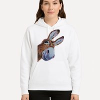 Peachbruh Funny Donkey Art Donkey Head Smile Eagerly Donkey Hoodie