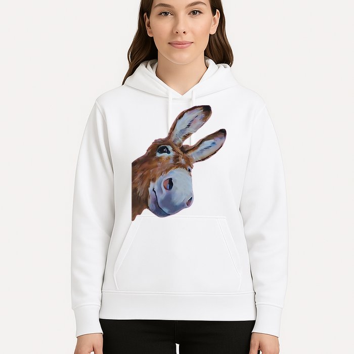Peachbruh Funny Donkey Art Donkey Head Smile Eagerly Donkey Hoodie