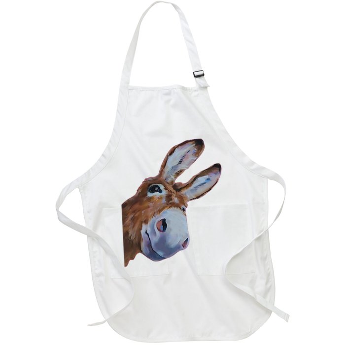 Peachbruh Funny Donkey Art Donkey Head Smile Eagerly Donkey Full-Length Apron With Pockets