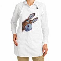 Peachbruh Funny Donkey Art Donkey Head Smile Eagerly Donkey Full-Length Apron With Pockets