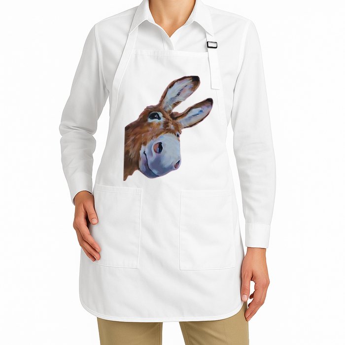 Peachbruh Funny Donkey Art Donkey Head Smile Eagerly Donkey Full-Length Apron With Pockets
