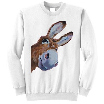 Peachbruh Funny Donkey Art Donkey Head Smile Eagerly Donkey Sweatshirt