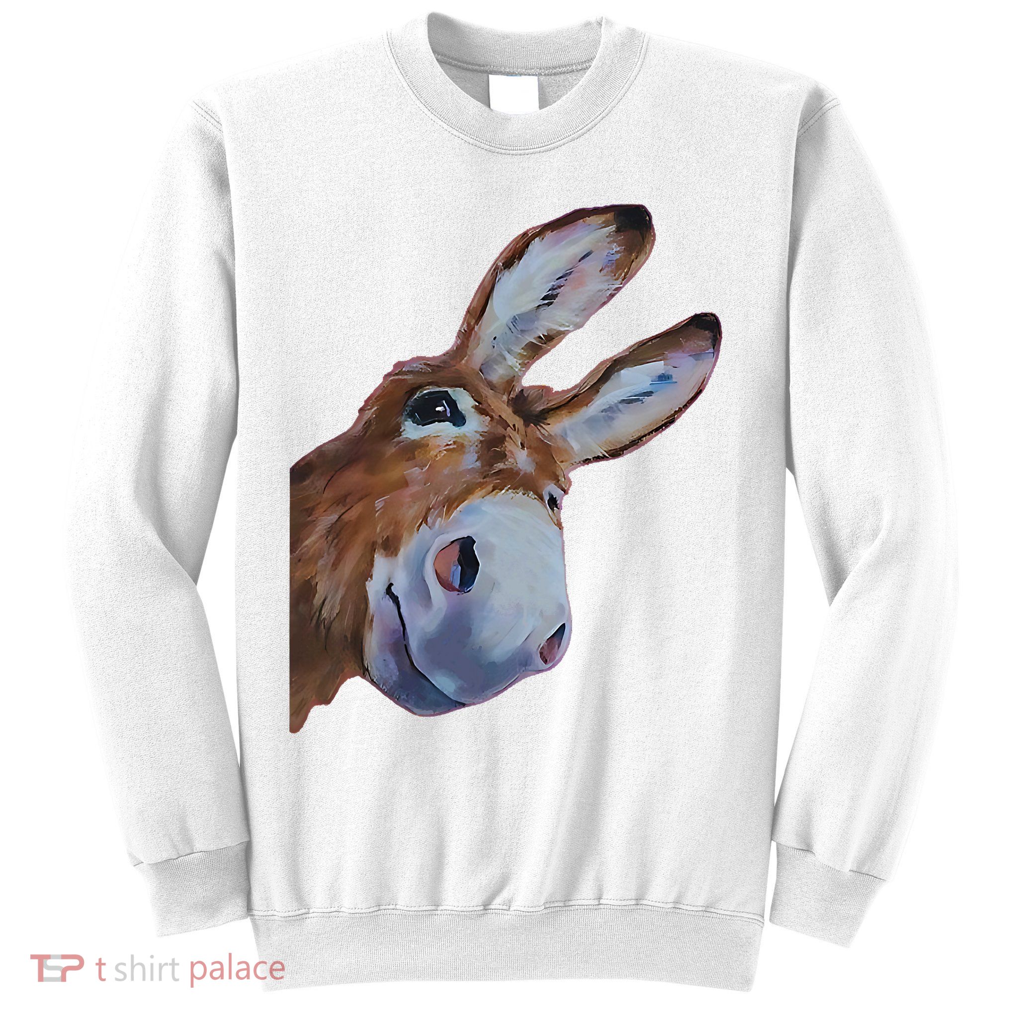 Peachbruh Funny Donkey Art Donkey Head Smile Eagerly Donkey Sweatshirt