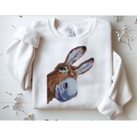 Peachbruh Funny Donkey Art Donkey Head Smile Eagerly Donkey Sweatshirt