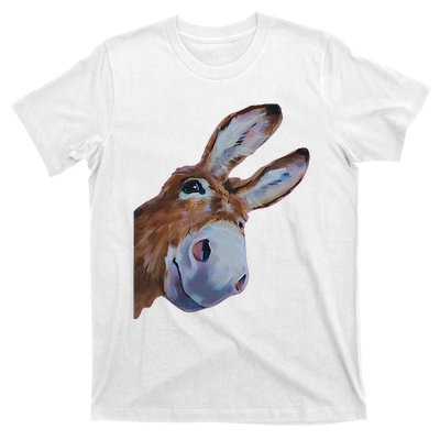 Peachbruh Funny Donkey Art Donkey Head Smile Eagerly Donkey T-Shirt