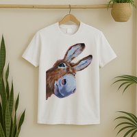 Peachbruh Funny Donkey Art Donkey Head Smile Eagerly Donkey T-Shirt