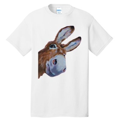 Peachbruh Funny Donkey Art Donkey Head Smile Eagerly Donkey Tall T-Shirt