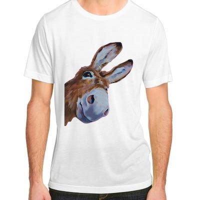 Peachbruh Funny Donkey Art Donkey Head Smile Eagerly Donkey Adult ChromaSoft Performance T-Shirt