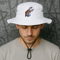 Peachbruh Funny Donkey Art Donkey Head Smile Eagerly Donkey Bucket Hat