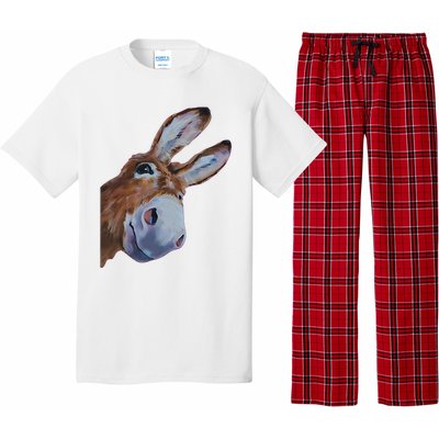 Peachbruh Funny Donkey Art Donkey Head Smile Eagerly Donkey Pajama Set