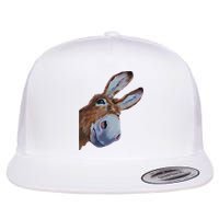 Peachbruh Funny Donkey Art Donkey Head Smile Eagerly Donkey Flat Bill Trucker Hat