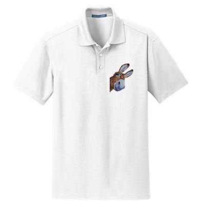 Peachbruh Funny Donkey Art Donkey Head Smile Eagerly Donkey Dry Zone Grid Polo