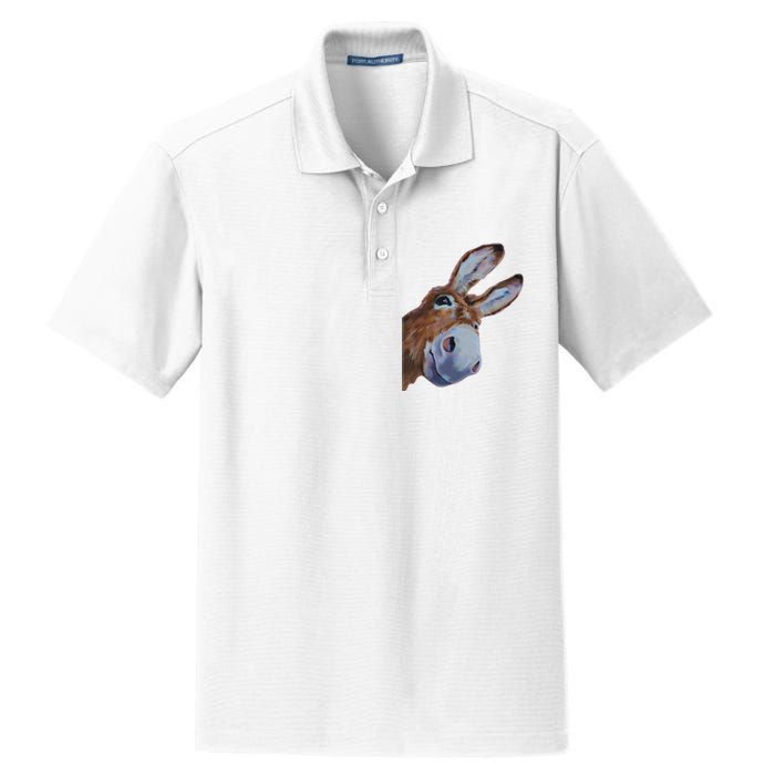 Peachbruh Funny Donkey Art Donkey Head Smile Eagerly Donkey Dry Zone Grid Polo