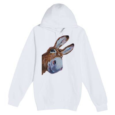 Peachbruh Funny Donkey Art Donkey Head Smile Eagerly Donkey Premium Pullover Hoodie