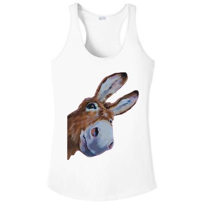 Peachbruh Funny Donkey Art Donkey Head Smile Eagerly Donkey Ladies PosiCharge Competitor Racerback Tank