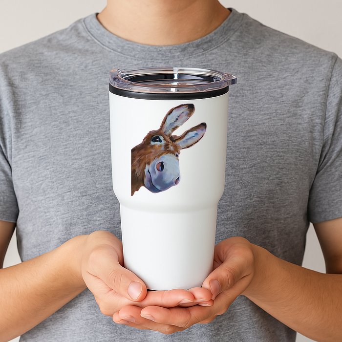 Peachbruh Funny Donkey Art Donkey Head Smile Eagerly Donkey Tumbler