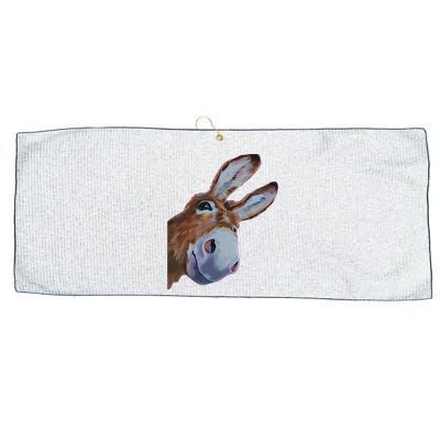 Peachbruh Funny Donkey Art Donkey Head Smile Eagerly Donkey Large Microfiber Waffle Golf Towel