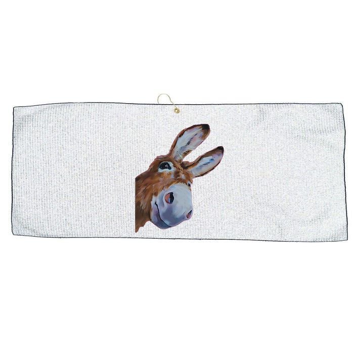 Peachbruh Funny Donkey Art Donkey Head Smile Eagerly Donkey Large Microfiber Waffle Golf Towel