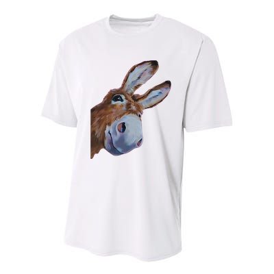 Peachbruh Funny Donkey Art Donkey Head Smile Eagerly Donkey Youth Performance Sprint T-Shirt