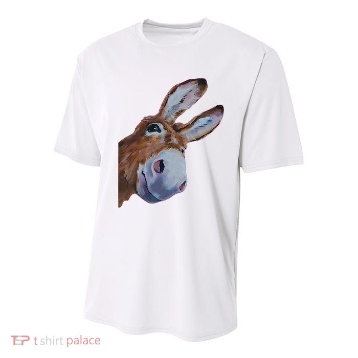 Peachbruh Funny Donkey Art Donkey Head Smile Eagerly Donkey Youth Performance Sprint T-Shirt