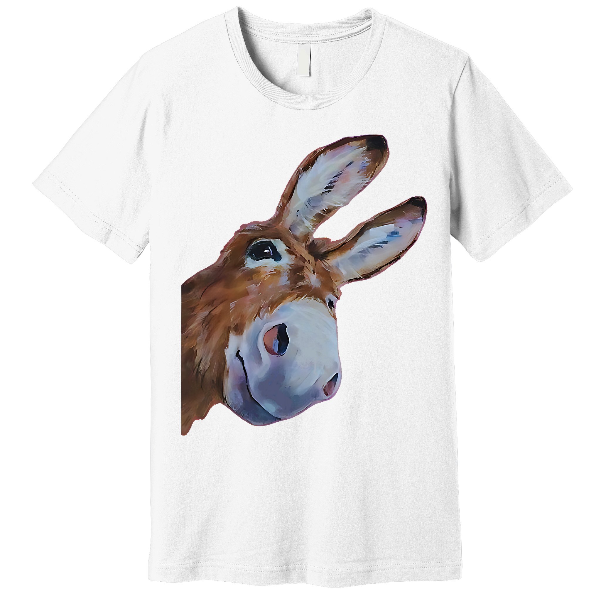 Peachbruh Funny Donkey Art Donkey Head Smile Eagerly Donkey Premium T-Shirt