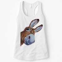 Peachbruh Funny Donkey Art Donkey Head Smile Eagerly Donkey Womens Tank Top
