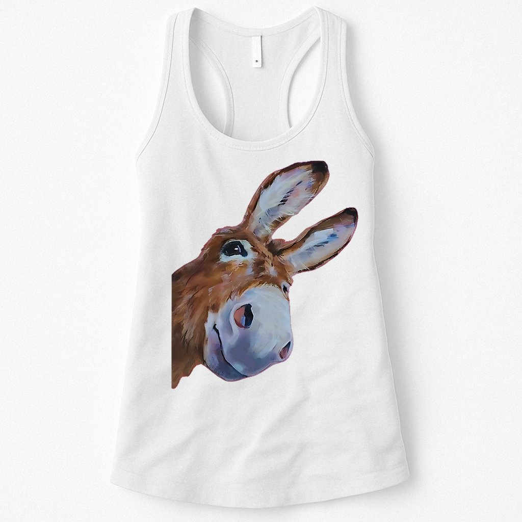 Peachbruh Funny Donkey Art Donkey Head Smile Eagerly Donkey Womens Tank Top
