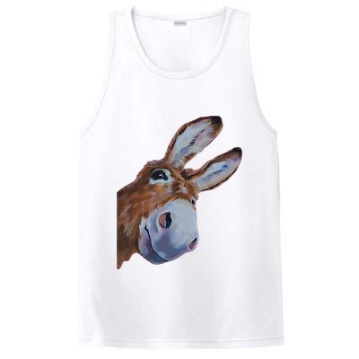 Peachbruh Funny Donkey Art Donkey Head Smile Eagerly Donkey PosiCharge Competitor Tank