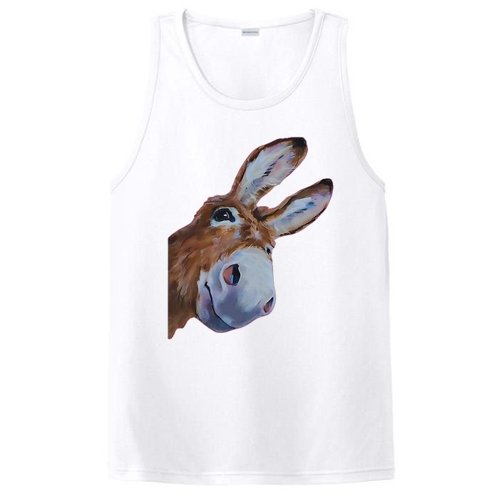 Peachbruh Funny Donkey Art Donkey Head Smile Eagerly Donkey PosiCharge Competitor Tank