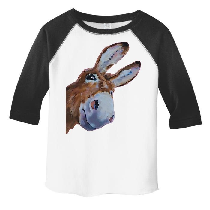 Peachbruh Funny Donkey Art Donkey Head Smile Eagerly Donkey Toddler Fine Jersey T-Shirt