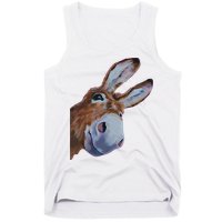 Peachbruh Funny Donkey Art Donkey Head Smile Eagerly Donkey Tank Top