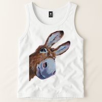 Peachbruh Funny Donkey Art Donkey Head Smile Eagerly Donkey Tank Top