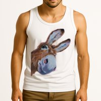 Peachbruh Funny Donkey Art Donkey Head Smile Eagerly Donkey Tank Top