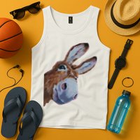 Peachbruh Funny Donkey Art Donkey Head Smile Eagerly Donkey Tank Top